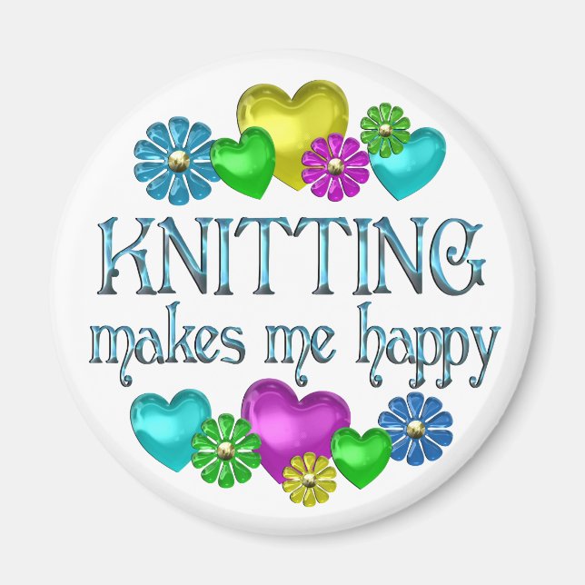 Aimant Bonheur tricot (Devant)