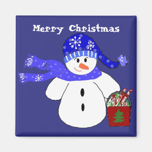 Aimant Bonhomme de neige avec friandises