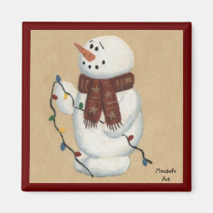 Aimant Bonhomme de neige avec l'aimant de lumières