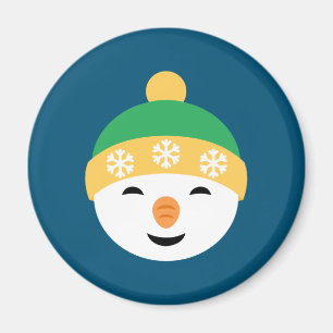 Aimant Bonhomme de neige de Noël dans le casquette vert