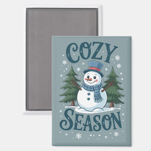 Aimant Bonhomme de neige d'hiver Saison cosy Arbre Noël F