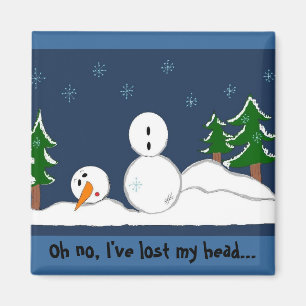 Aimant Bonhomme de neige drôle avec citation