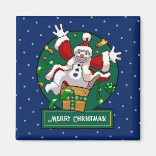 Aimant Bonhomme de neige drôle Joyeux Noël Surprise Dessi