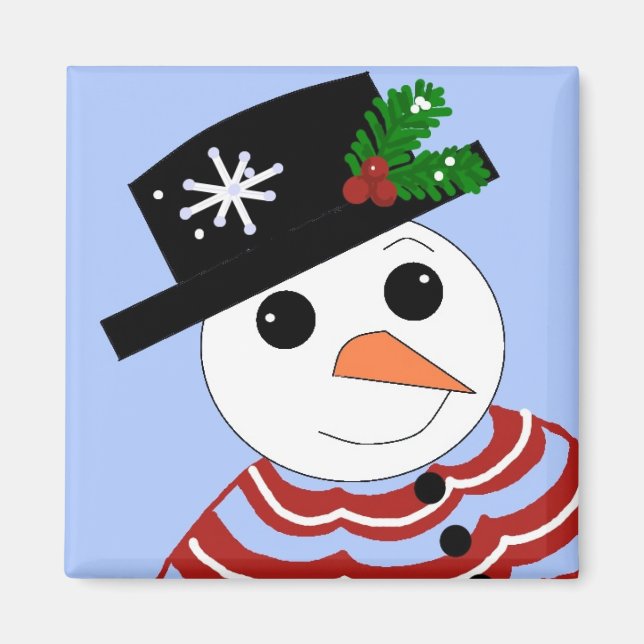 Aimant Bonhomme de neige festif (Devant)