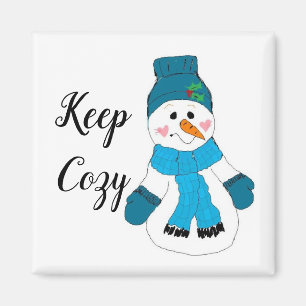 Aimant Bonhomme de neige Gardez au chaud