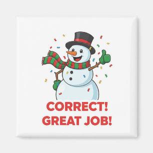 Aimant Bonhomme de neige heureux Correction Excellent tra