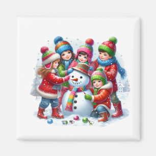 Aimant Bonhomme de Neige Hiver  