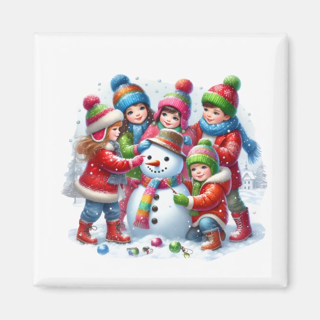 Aimant Bonhomme de Neige Hiver   (Devant)