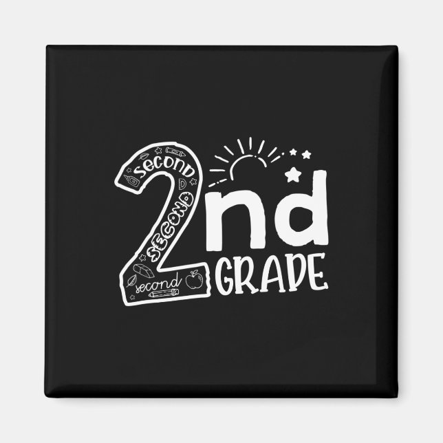 Aimant Bonjour À Enseignants de 2e année Garçons et Équip (Devant)