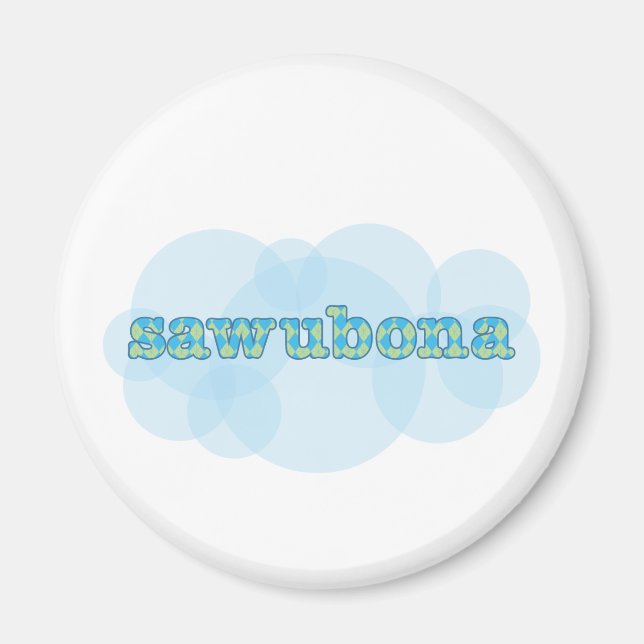 Aimant Bonjour à zulu wawubona Jacquard motif (Devant)