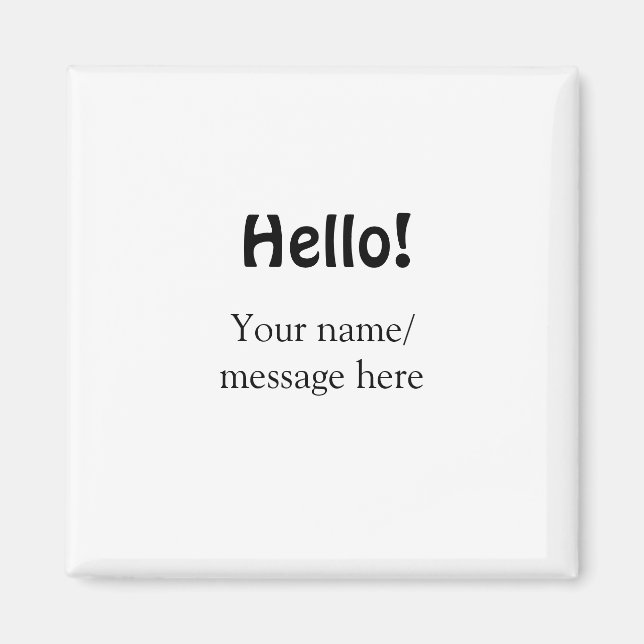 Aimant Bonjour ajouter un message de nom simple minimum é (Devant)