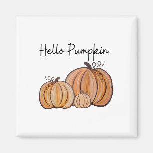 Aimant Bonjour Citrouille Automne Halloween Graphique