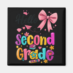 Aimant Bonjour Deuxième Année Preppy Retour À L'École Gar