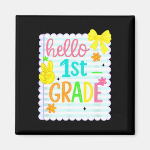 Aimant Bonjour enseignante de 1re année Filles Enfant Pré