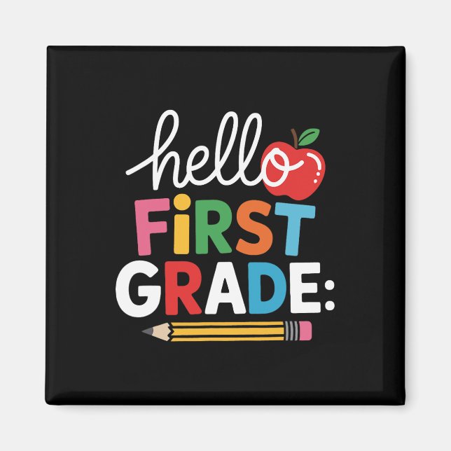 Aimant Bonjour équipe de première année Back To School En (Devant)