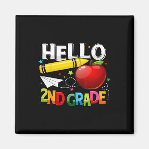 Aimant Bonjour Équipe d'enseignants de 2e année Deuxième