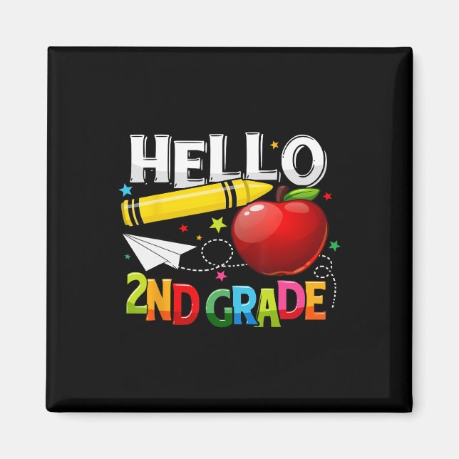 Aimant Bonjour Équipe d'enseignants de 2e année Deuxième  (Devant)