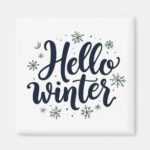 Aimant Bonjour hiver Noël Flambeau de neige saison hiver