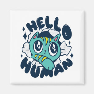 Aimant Bonjour homme Cute Cat