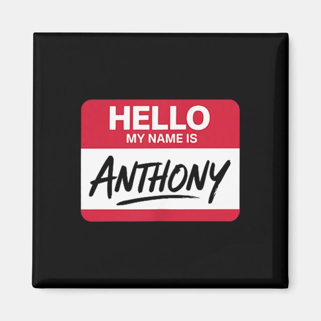 Aimant Bonjour Je M'Appelle Anthony Étiquette De Nom Pour (Devant)