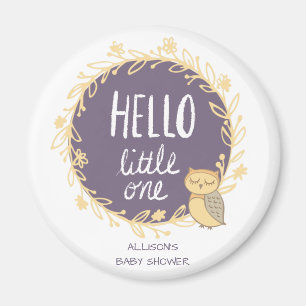 Aimant Bonjour Little One Owl Baby shower Favor