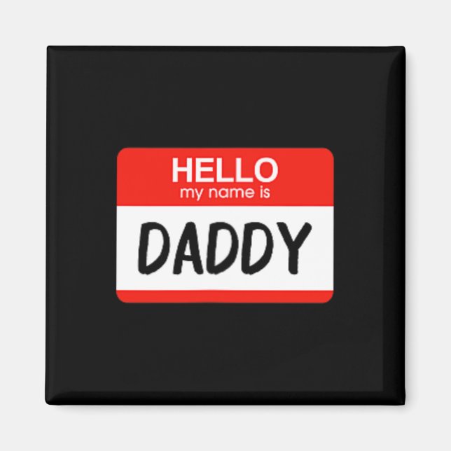 Aimant Bonjour Mon nom est papa Fun Nom Balise Costume (Devant)