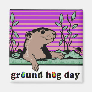 Aimant Bonjour, Ombre de Groundhog -