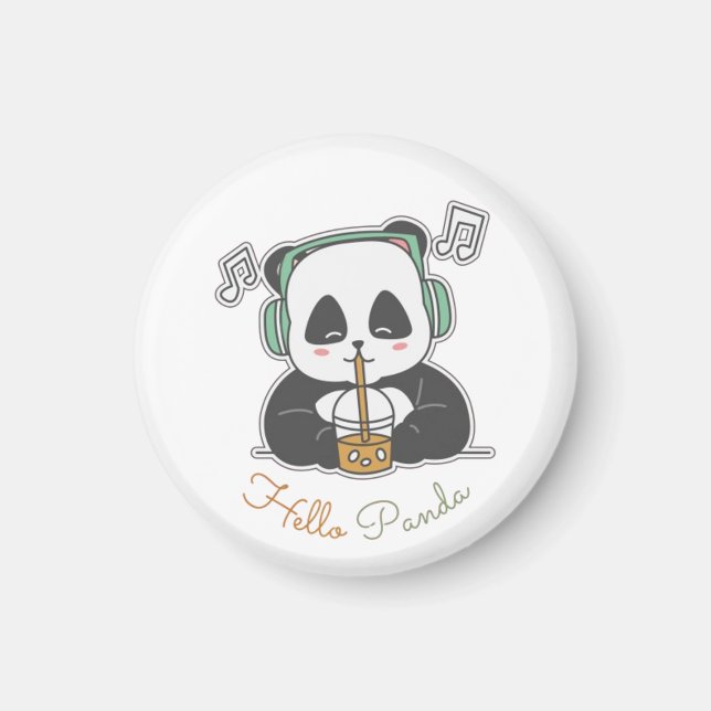 Aimant Bonjour panda (Devant)