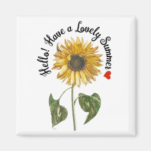 Aimant Bonjour ! Profitez d'un été agréable - tournesol V