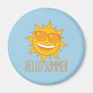 Aimant Bonjour Summer Sun Avec Lunettes de soleil