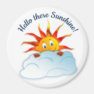 Aimant Bonjour, Sunshine Magnet, Smiling Sun