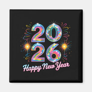 Aimant Bonne Année 2026 Boule Disco Rétro Famille Matchi