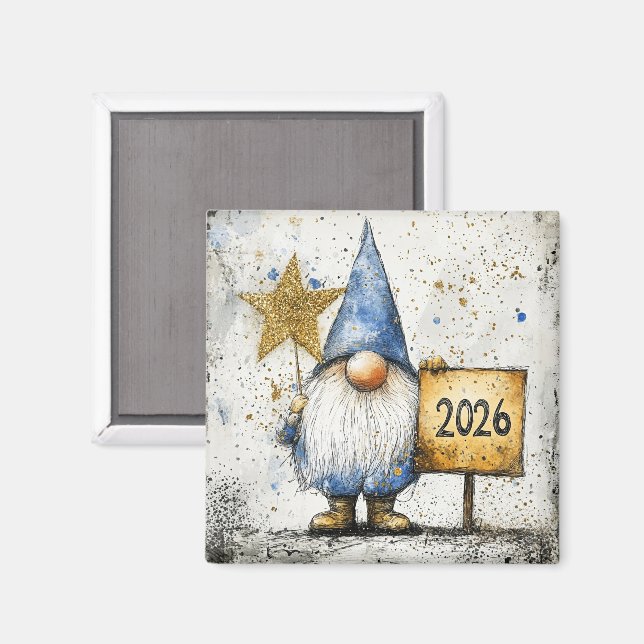 Aimant Bonne année 2026, Célébration (Recto/Verso)