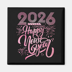 Aimant Bonne année 2026 Chargement des feux d'artifice