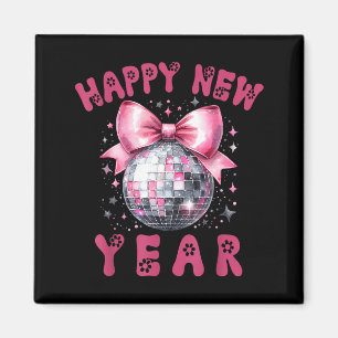 Aimant Bonne Année 2026 Coquette Nk Nœud Disco Balle Femm