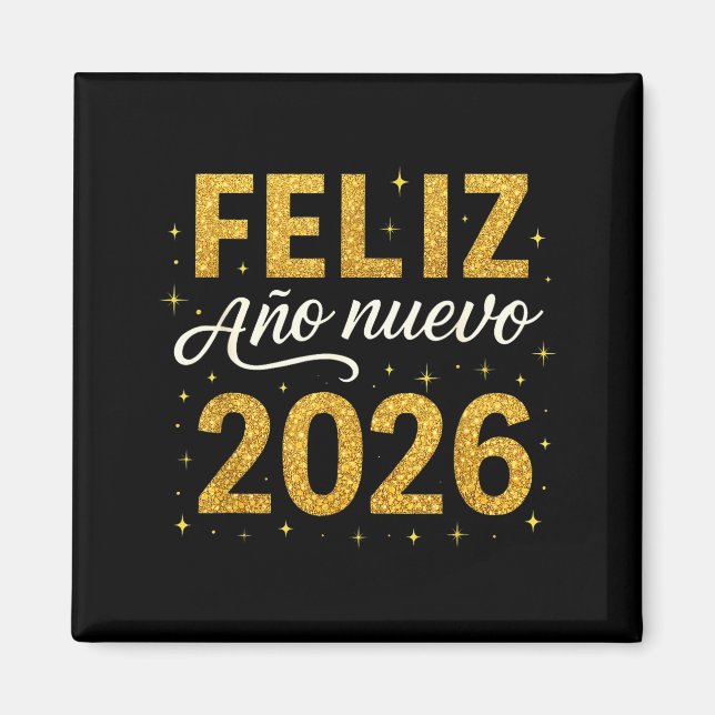 Aimant Bonne Année 2026 Nouvel An Fiesta Espagnole Feu d' (Devant)