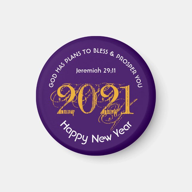 Aimant Bonne année | JEREMIAH 29:11 | 2021 (Devant)