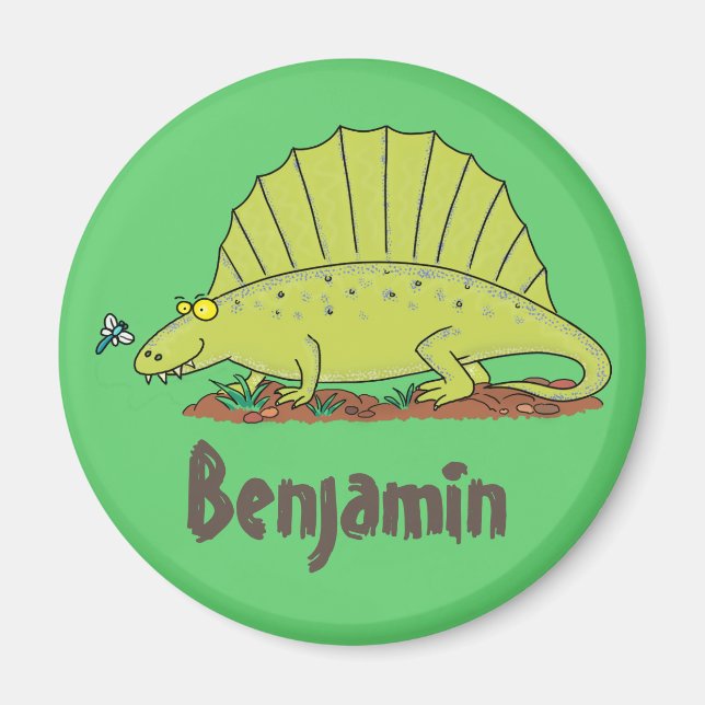 Aimant Bonne caricature de dimétrodon dinosaure (Devant)