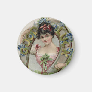 Aimant Bonne Chance - Carte Vintage de la Saint-Patrick