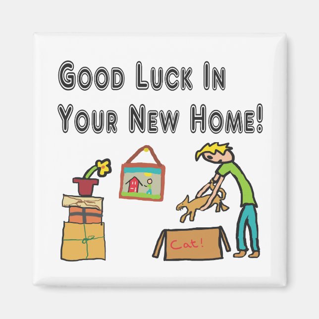 Aimant Bonne Chance Dans Votre Nouvelle Maison (Devant)
