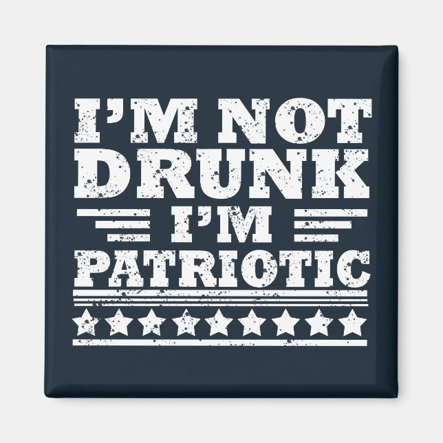 Aimant Bonne fête de l'indépendance 4 juillet drôle (Devant)