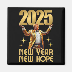 Aimant Bonne fête du Nouvel An 2025 Trump 2025 Nouvel An