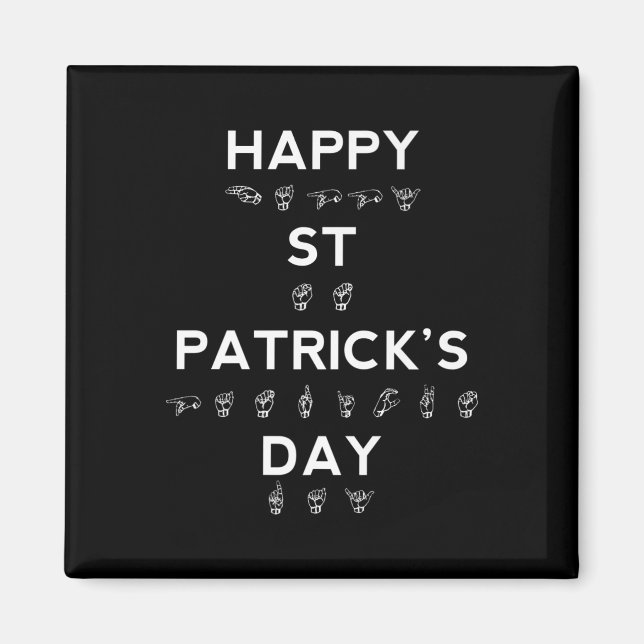 Aimant Bonne St Patrick's Day ASL Sensibilisation des sou (Devant)