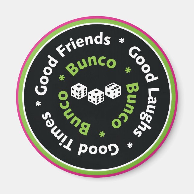 Aimant bons amis du bunco (Devant)