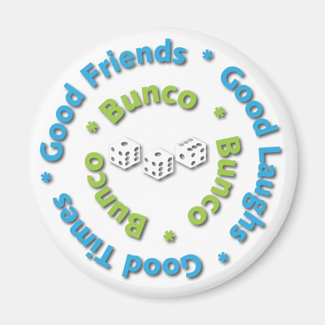 Aimant bons amis du bunco (Devant)
