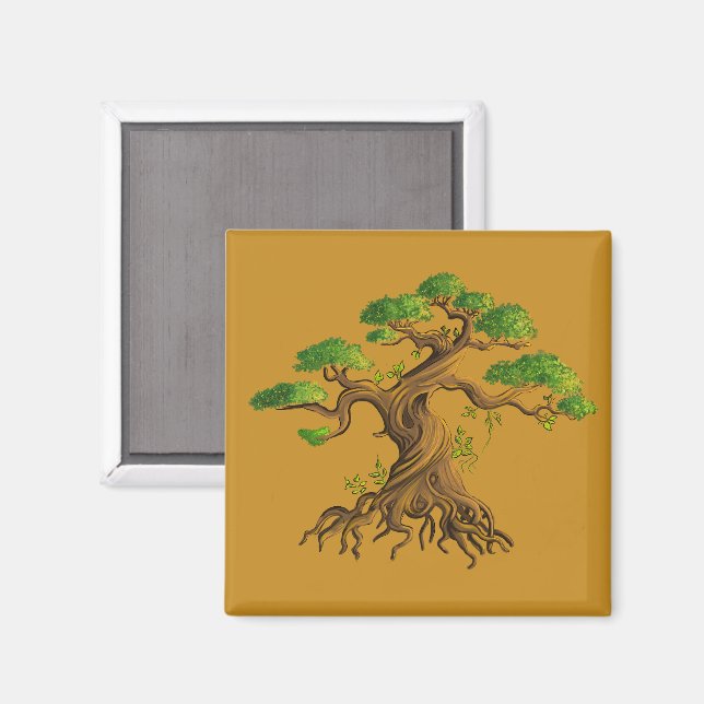 Aimant Bonzaï géant en dessin couleurs (Recto/Verso)