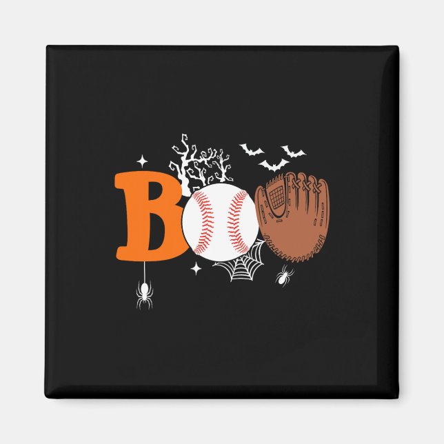 Aimant Boo Baseball Halloween Éffrayant Halloween Basebal (Devant)