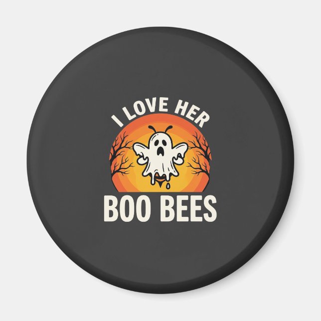 Aimant Boo Bees Halloween Ghost Bee Funny Design_1 (Devant)