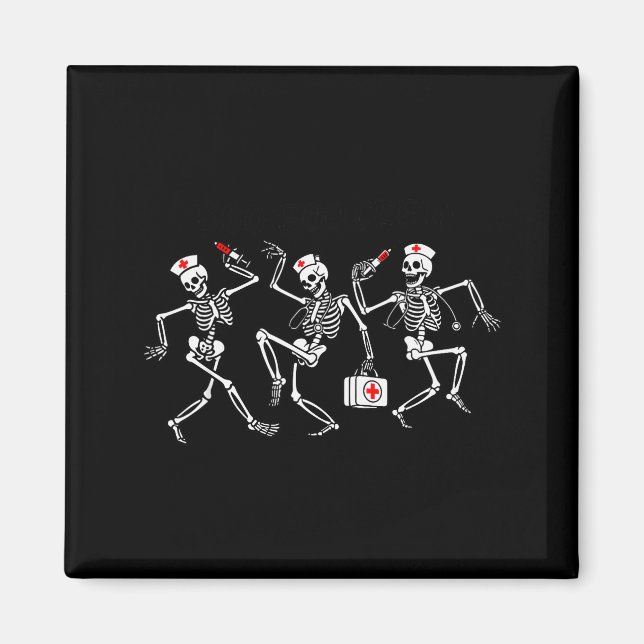 Aimant Boo Boo Crew Funny Dancing Skeleton Nurse Squad Ha (Devant)