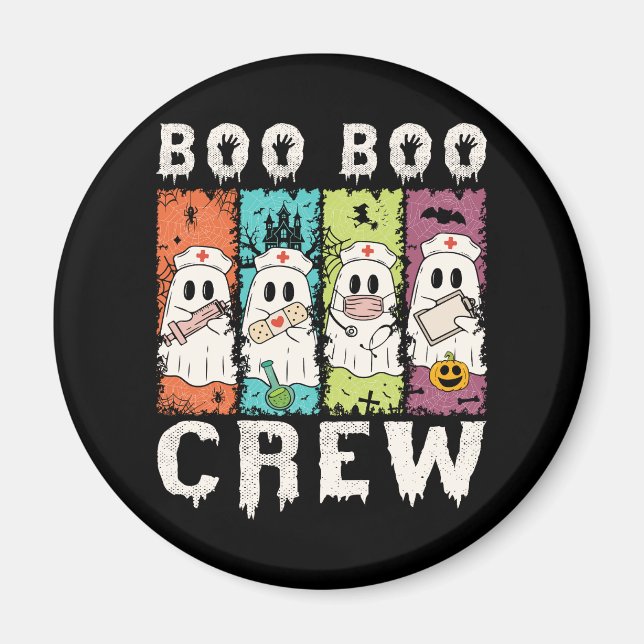 Aimant Boo Boo Crew Infirmière d'Halloween (Devant)
